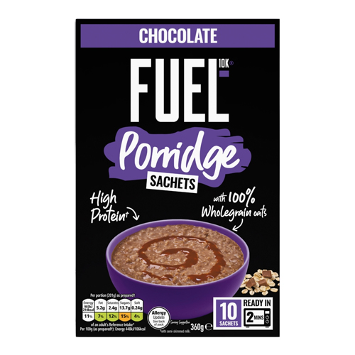 FUEL10K CHOCOLATE PROTEIN PORRIDGE SACHETS OAT CEREAL SACHETS 360G