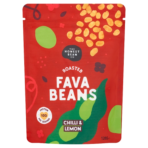 THE HONEST BEAN CO ROASTED FAVA BEANS CHILLI & LEMON 120G
