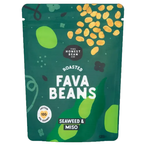 THE HONEST BEAN CO ROASTED FAVA BEANS SEAWEED & MISO 120G