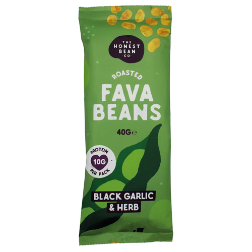 THE HONEST BEAN CO ROASTED FAVA BEANS BLACK GARLIC & HERB 40G