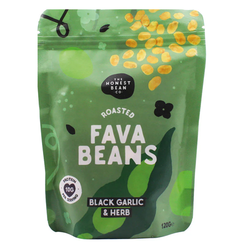 THE HONEST BEAN CO ROASTED FAVA BEANS BLACK GARLIC & HERB 120G