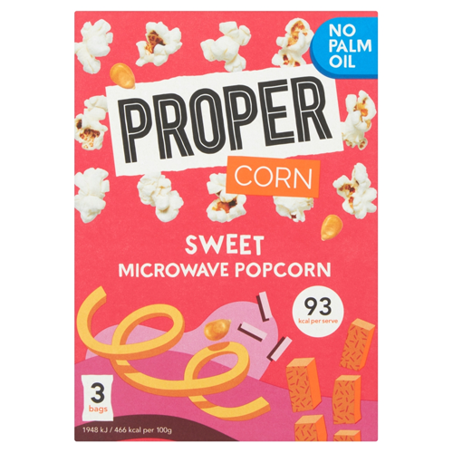 PROPERCORN MICROWAVEABLE POPCORN SWEET 70G