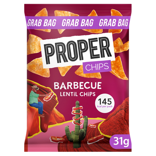 PROPER CHIPS SMALL BARBECUE LENTIL 31G