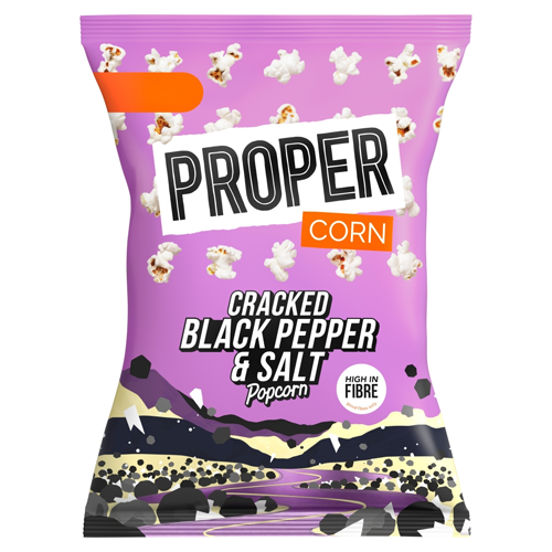 PROPERCORN POPCORN CRACKED BLACK PEPPER AND SALT 70G