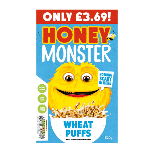 HONEY MONSTER WHEAT PUFFS PMP £3.69 520G