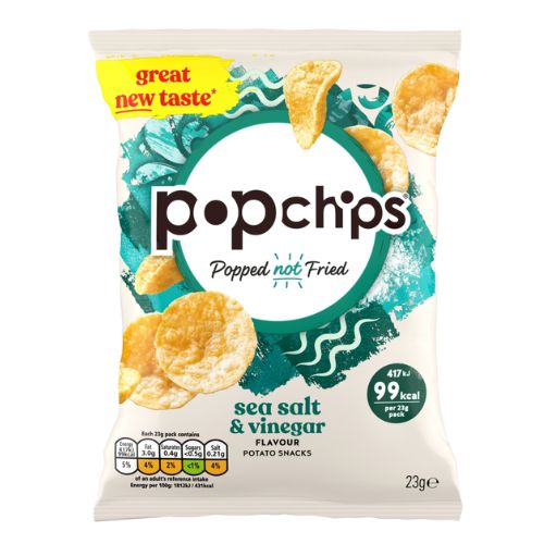 POPCHIPS SEA SALT & VINEGAR CRISPS 23G