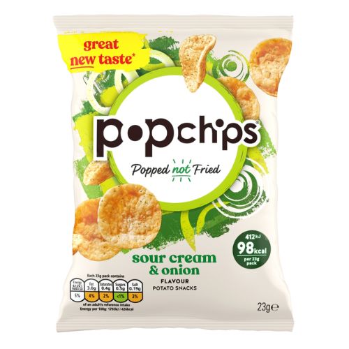POPCHIPS SOUR CREAM & ONION CRISPS 23G