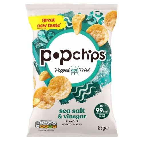 POPCHIPS SEA SALT & VINEGAR SHARING CRISPS 85G