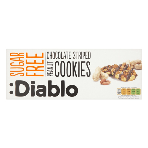 DIABLO SUGAR FREE CHOCOLATE STRIPED PEANUT COOKIES 150G