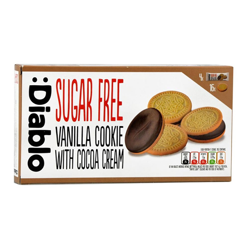 DIABLO SUGAR FREE VANILLA COOKIE WITH COCOA CREAM 176G