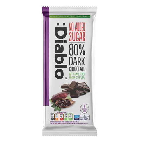 DIABLO NAS 80% DARK CHOCOLATE STEVIA 75G