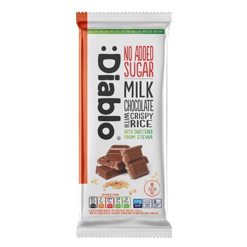 DIABLO NAS MILK CHOCOLATE WITH CRISPY RICE STEVIA 75G