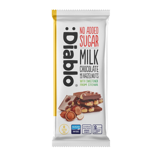 DIABLO NAS MILK CHOCOLATE WITH HAZELNUTS WITH SETVIA 75G