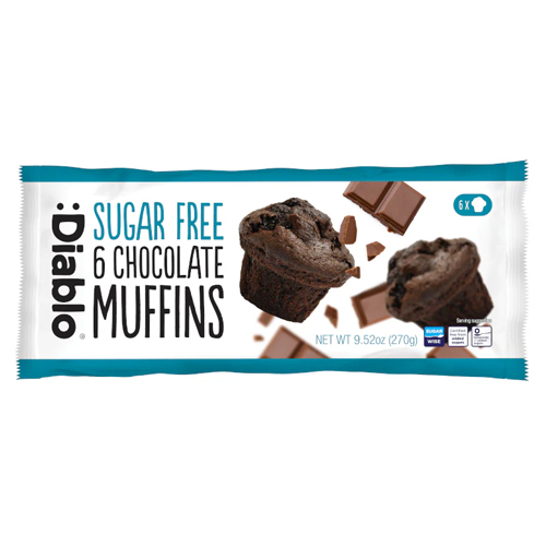DIABLO SUGAR FREE CHOCOLATE MUFFINS 270G
