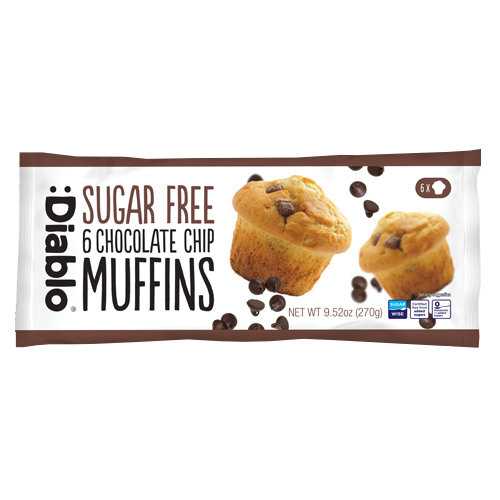 DIABLO SUGAR FREE CHOCOLATE CHIP MUFFINS 270G