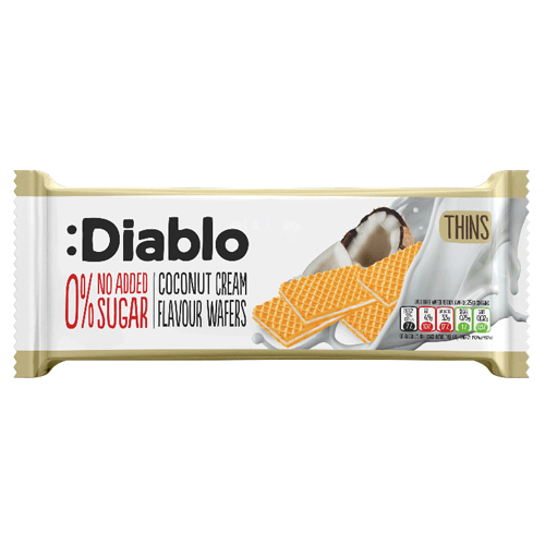 DIABLO WAFERS COCONUT FLAVOUR 0% SUGARS ADDED 150G