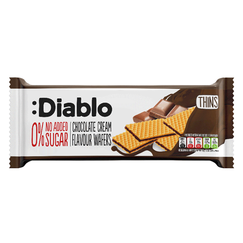 DIABLO CHOCOLATE CREAM WAFER 0% SUGARS ADDED 150G