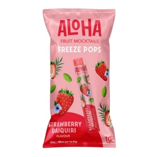 ALOHA MOCKTAIL STRAWBERRY DAIQUIRI FREEZE POPS 10PK 50ML