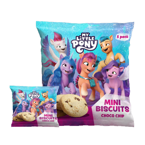 MY LITTLE PONY CHOC CHIP MINI BISCUITS 5PK 20G