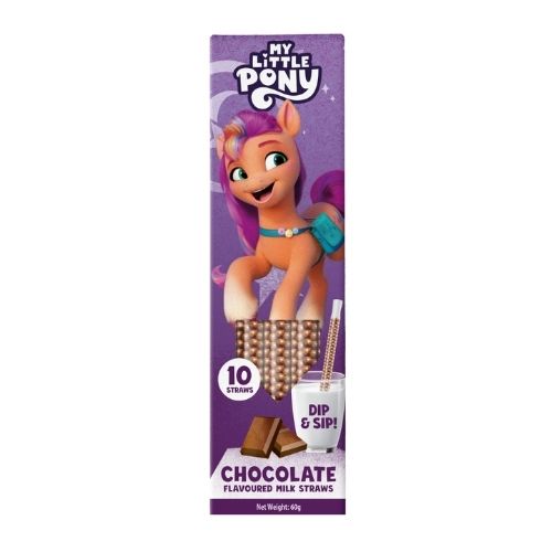 MY LITTLE PONY DIP & SIP STRAWS CHOCOLATE 10PK 60G