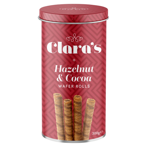 CLARA'S WAFER ROLLS HAZELNUT AND COCOA 300G