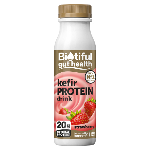 BIOTIFUL GUT HEALTH KEFIR STRAWBERRY HIGH PROTEIN DRINK 330ML