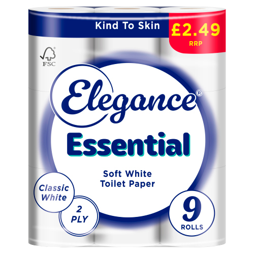 ELEGANCE ESSENTIAL TOILET TISSUE PMP £2.49 9ROLL