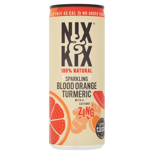 NIX & KIX SPARKLING BLOOD ORANGE TURMERIC 24X 250ML