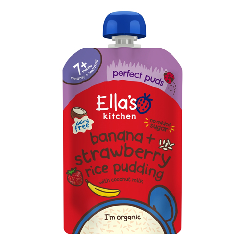 ELLA'S KITCHEN BANANA STRAWBERRY RICE PUDDING 80G