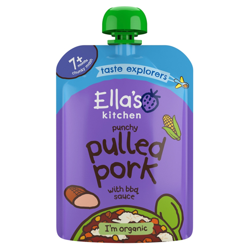 ELLA'S KITCHEN PUNCHY PULLED PORK WITH BBQ SAUCE 7+ MONTHS 130G