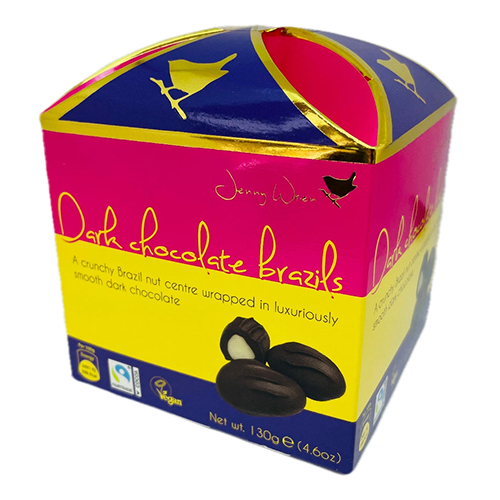 JENNY WREN DARK CHOCOLATE BRAZILS IN CIRCUS BOX 130G