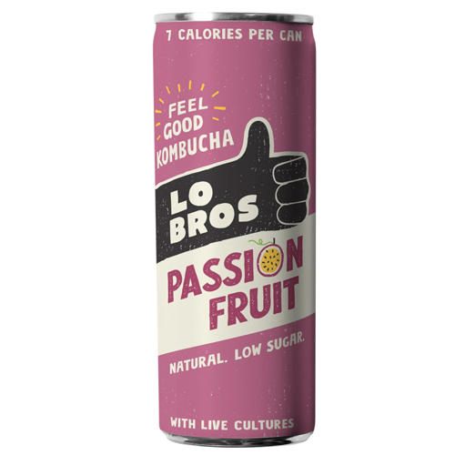 LO BROS PASSION FRUIT KOMBUCHA CAN 250ML