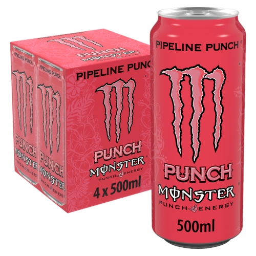MONSTER ENERGY PIPELINE PUNCH CAN 4PK 500ML