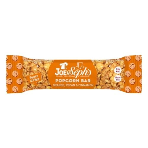 JOE & SEPH'S ORANGE, PECAN & CINNAMON POPCORN BARS 27G