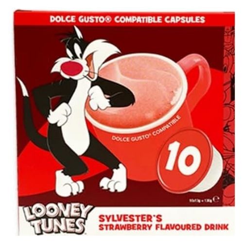 LOONEY TUNES SYLVERSTER'S STRAWBERRY DOLCE GUSTO COMPATIBLE 10 PODS