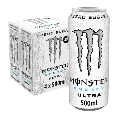 MONSTER ENERGY ZERO SUGAR ULA CAN PMP £4.99 4PK 500ML