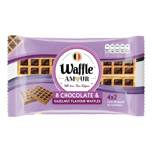 WAFFLE AMOUR CHOCOLATE & HAZELNUT WAFFLES 272G