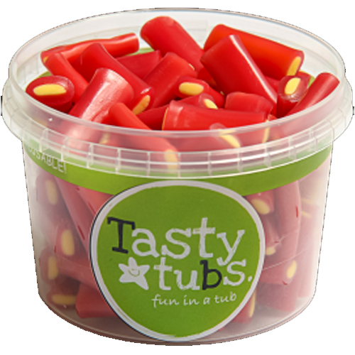 TASTY TUBS FIZZY STRAWBERRY PENCILS PMP £1.25 120G
