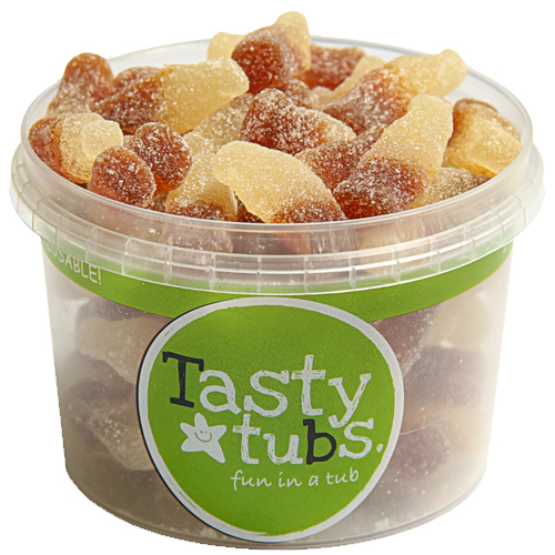TASTY TUBS FIZZY COLA BOTTLES PMP £1.25 120G