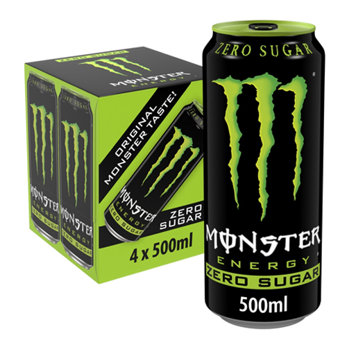 MONSTER GREEN ZERO 4PK 500ML