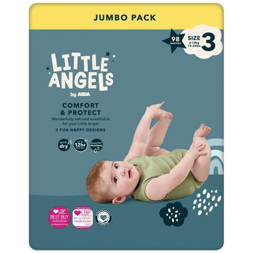 LITTLE ANGELS COMFORT & PROTECT SIZE 3 JUMBO 98PK
