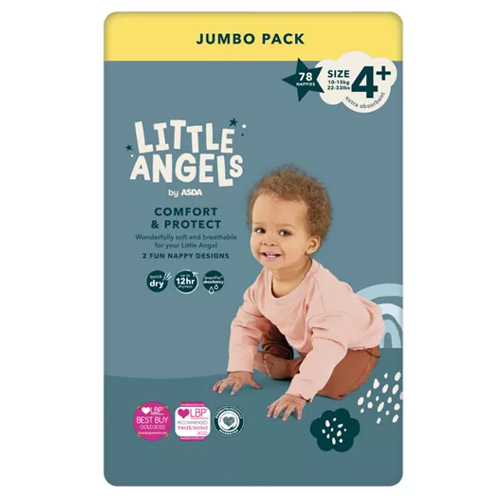 LITTLE ANGELS COMFORT & PROTECT SIZE 4+ JUMBO 78PK