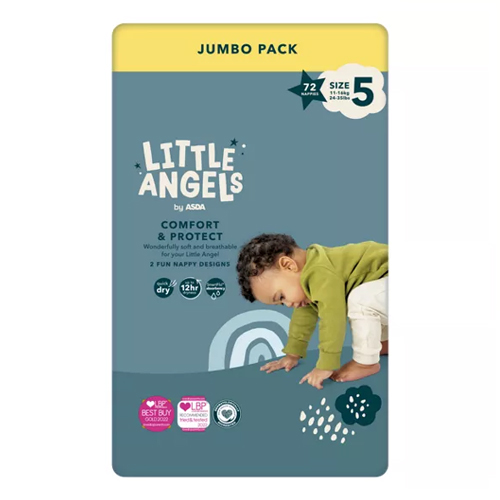LITTLE ANGELS COMFORT & PROTECT SIZE 5 JUMBO 72PK