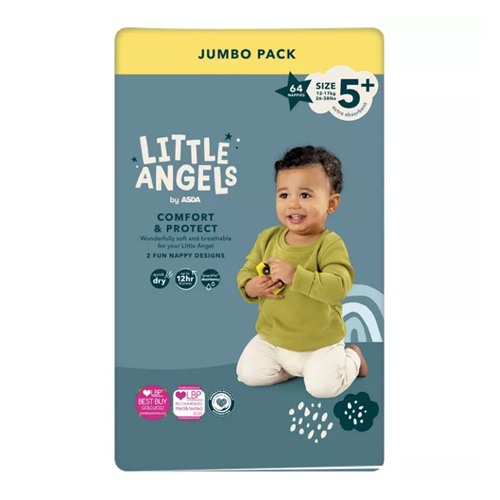 LITTLE ANGELS COMFORT & PROTECT SIZE 5+ JUMBO 64PK