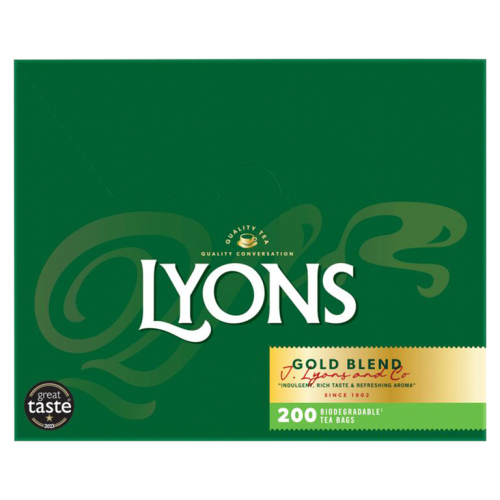 LYONS 200 GOLD BLEND BIODEGRADABLE TEA BAGS 460G