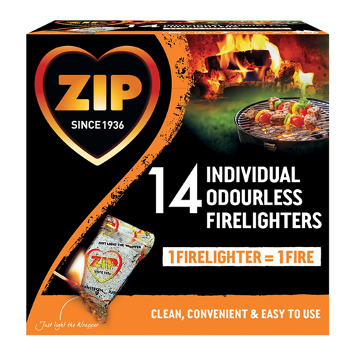 ZIP FIRELIGHTERS INDIVIDUALLY WRAPPED 14PK