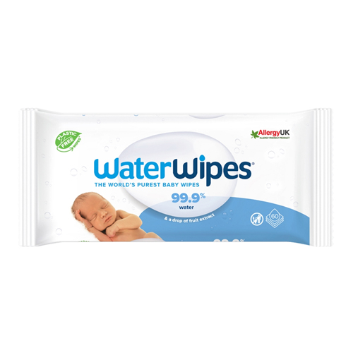 WATERWIPES SENSITIVE NEWBORN BIODEGRADABLE BABY WIPES 60PK