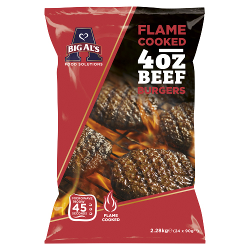 BIG AL'S FLAME COOKED QUARTER POUNDER BEEF BURGERS 90G