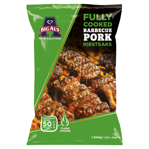 BIG AL'S FLAME COOKED BBQ PORK RIBSTEAKS 92G