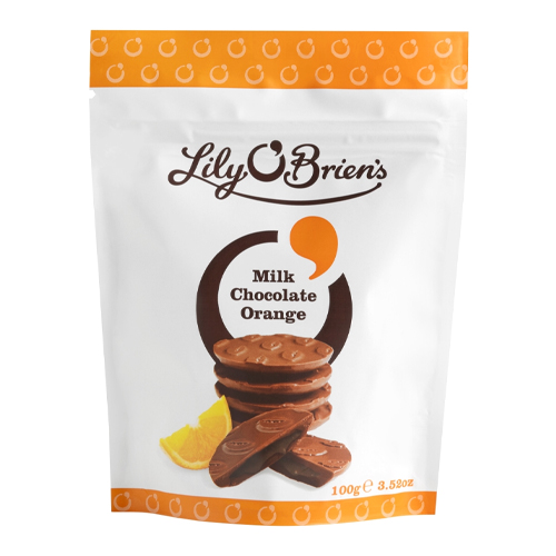 LILY O'BRIEN'S MILK CHOC ORANGE BAG 100G